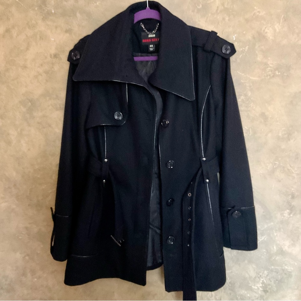 Vintage Y2K Miss Sixty Wool Blend Military Style Belted Coat - Picture 2 of 7